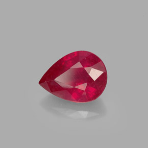 Rubí rojo natural de 1,54 ct, en forma de pera, SI