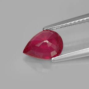 Rubí rojo natural de 1,54 ct, en forma de pera, SI