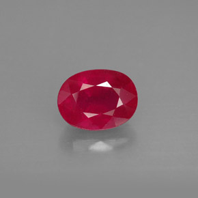 Rubí rojo natural de 1,79 ct, corte óvalo, SI