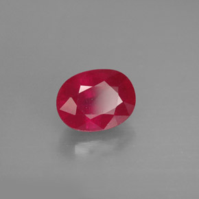 Rubí rojo natural de 1,79 ct, corte óvalo, SI