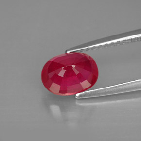 Rubí rojo natural de 1,79 ct, corte óvalo, SI