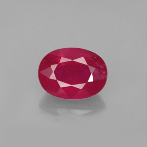 Rubí rojo natural de 1,96 ct, corte óvalo, VS-SI