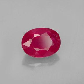 Rubí rojo natural de 1,96 ct, corte óvalo, VS-SI