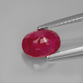Rubí rojo natural de 1,96 ct, corte óvalo, VS-SI