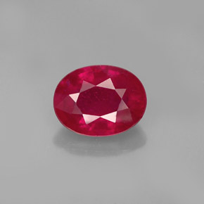 Rubí rojo natural de 1,86 ct, corte óvalo, SI