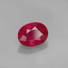 Rubí rojo natural de 1,86 ct, corte óvalo, SI