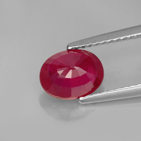 Rubí rojo natural de 1,86 ct, corte óvalo, SI