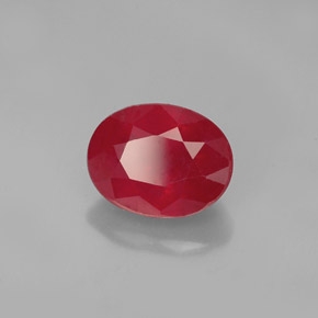 Rubí rojo natural de 2,00 ct, corte óvalo, SI