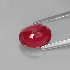 Rubí rojo natural de 2,00 ct, corte óvalo, SI