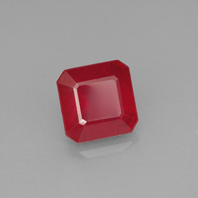 Rubí rojo natural de 1,89 ct, corte esmeralda, VS-SI