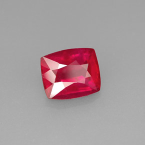 Rubí rojo natural de 1,42 ct, corte cojín, VS-SI