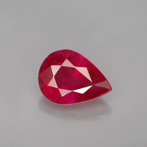 Rubí rojo natural de 1,93 ct, en forma de pera, SI