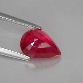 Rubí rojo natural de 1,93 ct, en forma de pera, SI