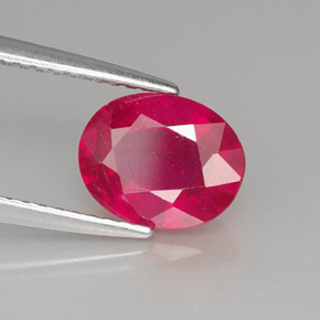 Rubí rojo natural de 1,93 ct, corte óvalo, SI