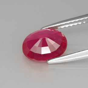 Rubí rojo natural de 1,93 ct, corte óvalo, SI