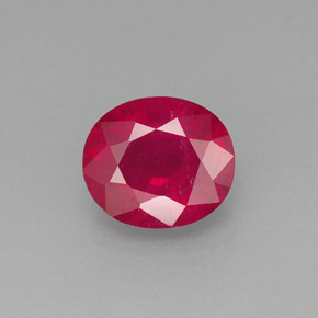 Rubí rojo natural de 1,95 ct, corte óvalo, SI