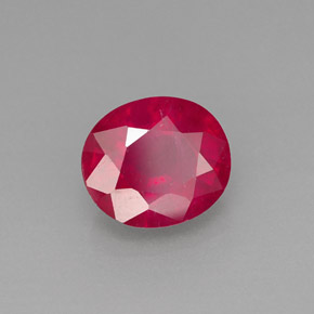 Rubí rojo natural de 1,95 ct, corte óvalo, SI