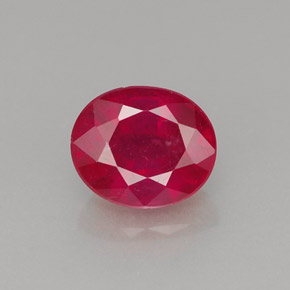 Rubí rojo natural de 1,44 ct, corte óvalo, VS-SI
