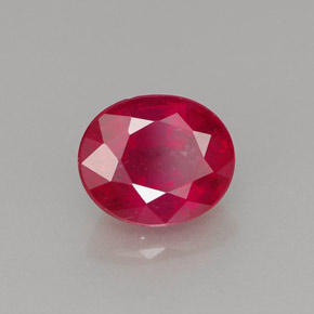 Rubí rojo natural de 1,44 ct, corte óvalo, VS-SI