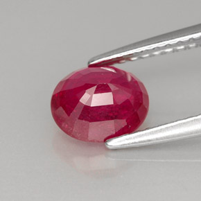 Rubí rojo natural de 1,44 ct, corte óvalo, VS-SI
