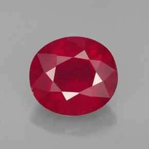 Rubí rojo natural de 1,94 ct, corte óvalo, SI