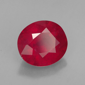 Rubí rojo natural de 1,94 ct, corte óvalo, SI
