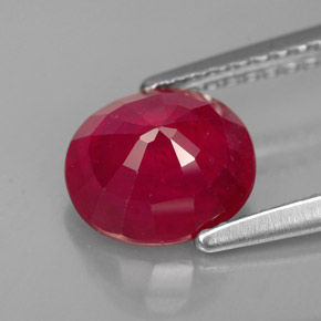Rubí rojo natural de 1,94 ct, corte óvalo, SI