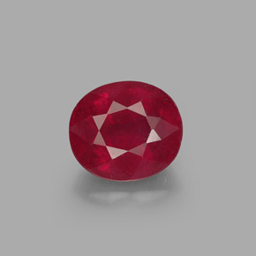 Rubí rojo natural de 1,87 ct, corte óvalo, SI