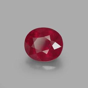 Rubí rojo natural de 1,87 ct, corte óvalo, SI