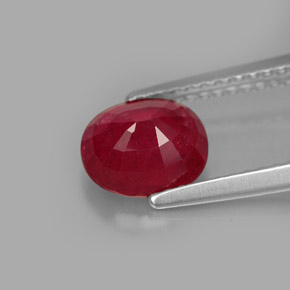 Rubí rojo natural de 1,87 ct, corte óvalo, SI