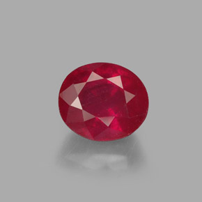 Rubí rojo natural de 1,95 ct, corte óvalo, SI