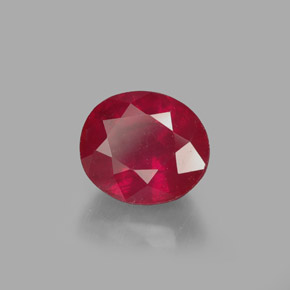 Rubí rojo natural de 1,95 ct, corte óvalo, SI