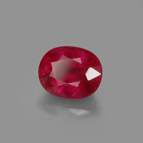 Rubí rojo natural de 1,96 ct, corte óvalo, SI