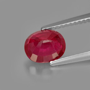 Rubí rojo natural de 1,96 ct, corte óvalo, SI