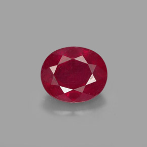 Rubí rojo natural de 1,94 ct, corte óvalo, SI