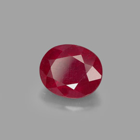 Rubí rojo natural de 1,94 ct, corte óvalo, SI