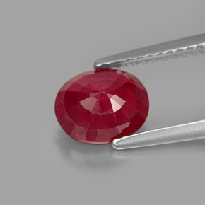 Rubí rojo natural de 1,94 ct, corte óvalo, SI