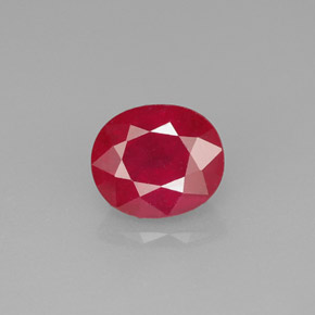 Rubí rojo natural de 1,92 ct, corte óvalo, SI