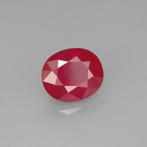 Rubí rojo natural de 1,92 ct, corte óvalo, SI