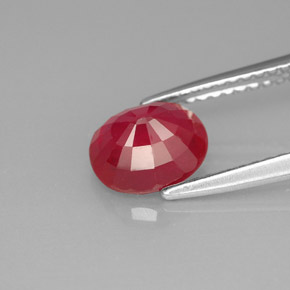Rubí rojo natural de 1,92 ct, corte óvalo, SI