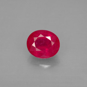 Rubí rojo natural de 1,91 ct, corte óvalo, SI