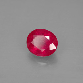 Rubí rojo natural de 1,91 ct, corte óvalo, SI