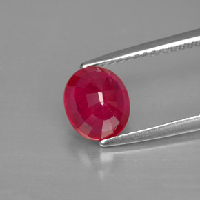 Rubí rojo natural de 1,91 ct, corte óvalo, SI