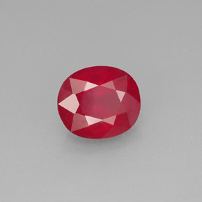 Rubí rojo natural de 1,91 ct, corte óvalo, SI