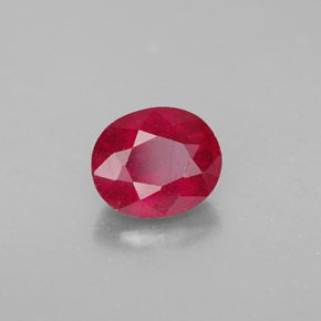 Rubí rojo natural de 1,70 ct, corte óvalo, SI