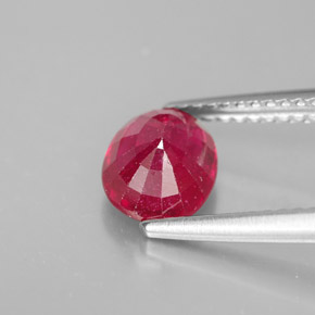 Rubí rojo natural de 1,70 ct, corte óvalo, SI