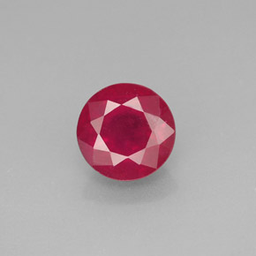 Rubí rojo natural de 2,05 ct, corte redondo, VS-SI