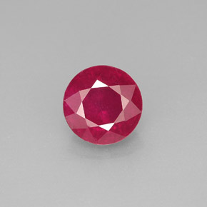 Rubí rojo natural de 1,87 ct, corte redondo, SI