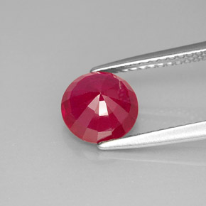 Rubí rojo natural de 1,87 ct, corte redondo, SI