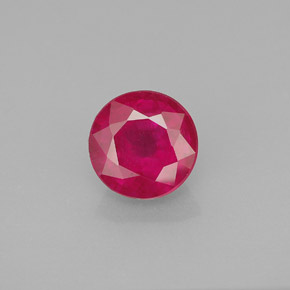 Rubí rojo natural de 1,85 ct, corte redondo, SI